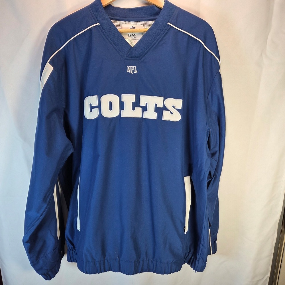 NFL TEAM APPAREL Indianapolis Colts Men's Pullover Windbreaker Jacket Size Large
